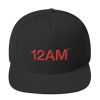 Snapback Hat: 12AM  (Red Embroidery)